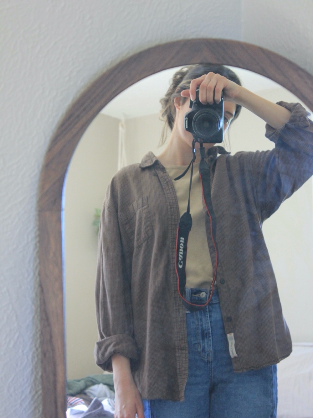Duluth Trading Co Brown Textured Button-Up Shirt